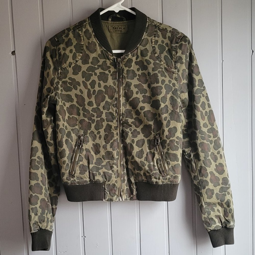 TALULA Cheetah Camo Bomber Jacket